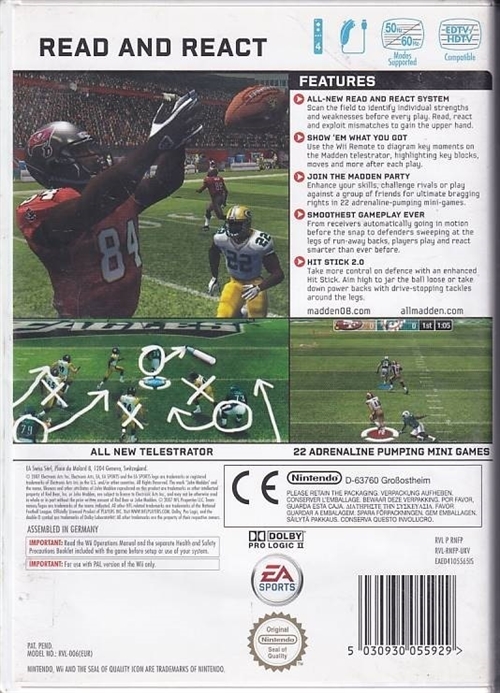 Madden NFL 08 - Wii (B Grade) (Genbrug)